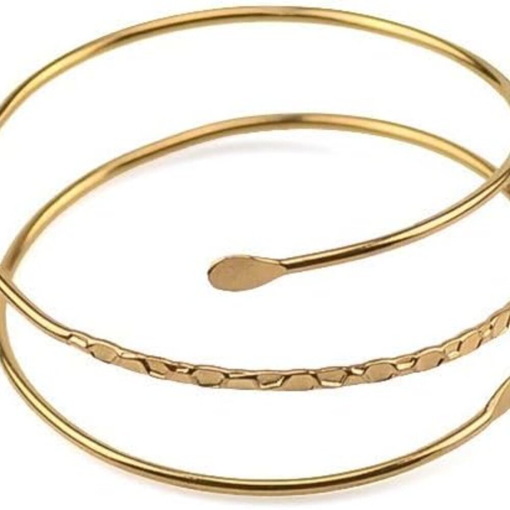 Caiyao Fashion Upper Arm Bracelet Cuff Bangle Coil Bracelet Simple Swirl Leaf Ar